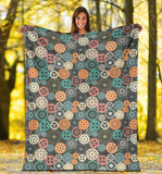 Gear Pattern Print Design 05 Premium Blanket