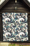 Japanese Wave Pattern Premium Quilt