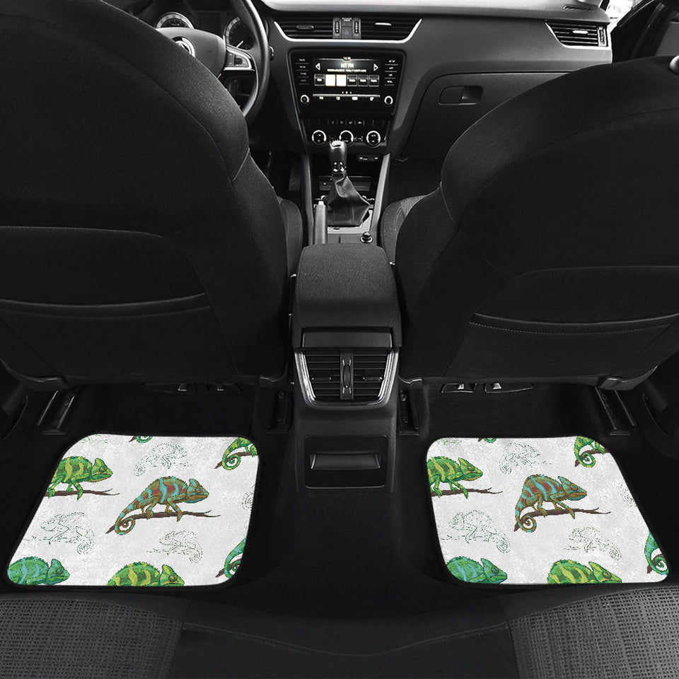 Chameleon Lizard Pattern Front And Back Car Mats