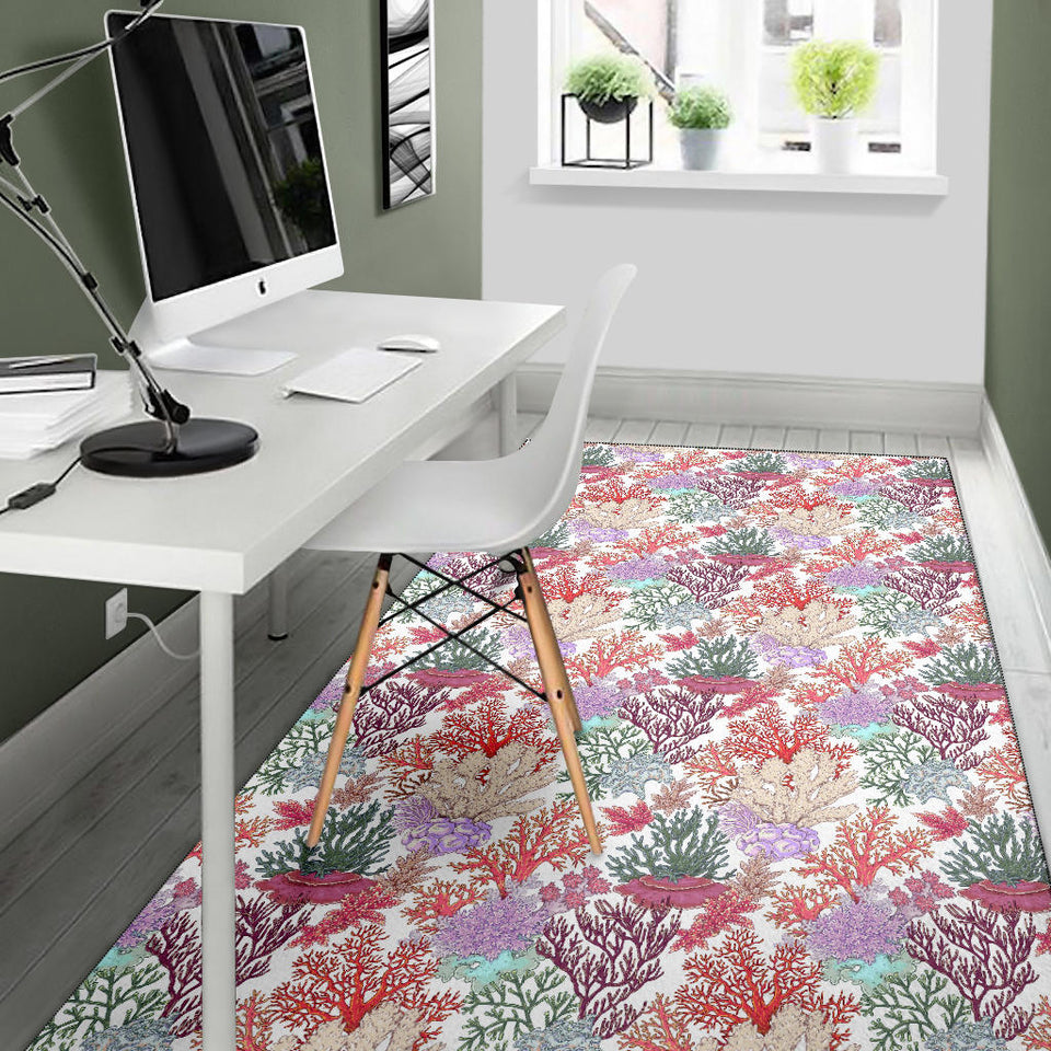 Coral Reef Pattern Print Design 03 Area Rug