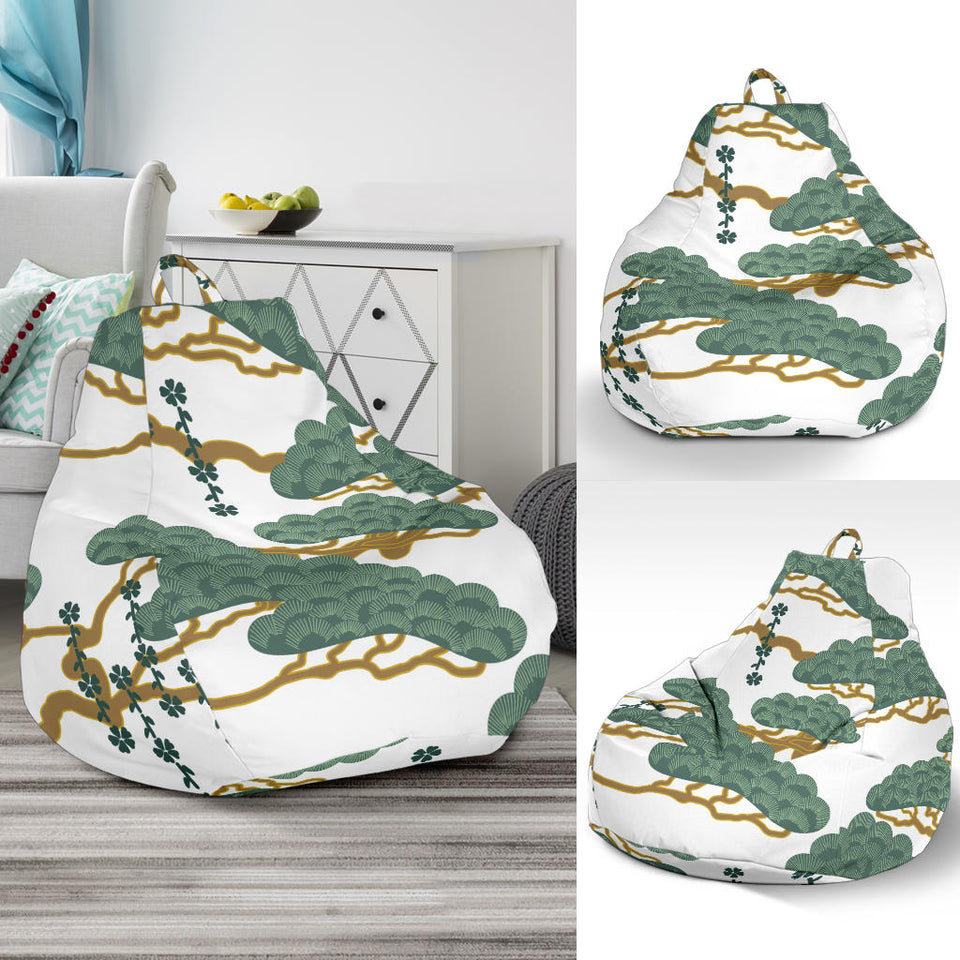Bonsai Red Sun Japanese Pattern Bean Bag Cover