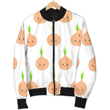 Cute Onions Smiling Faces Women'S Bomber Jacket