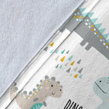 Cute Funny Kids Dinosaurs Pattern Premium Blanket