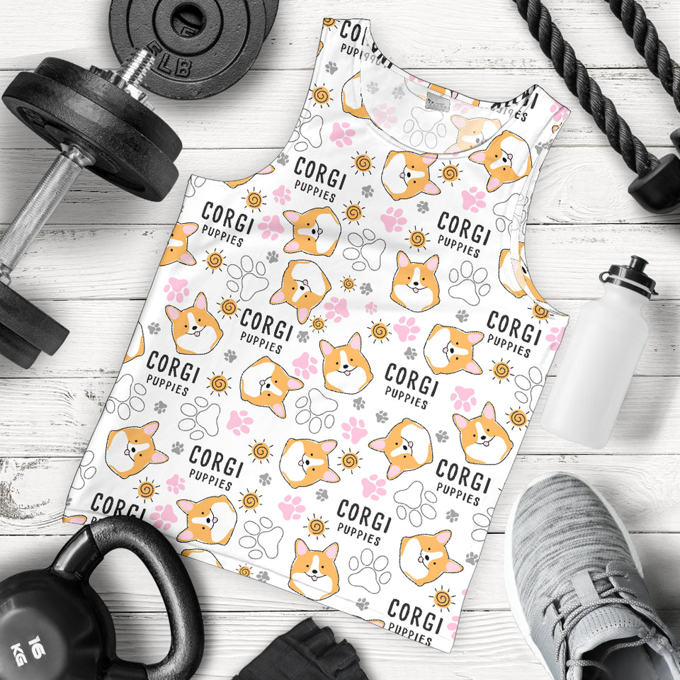 Corgi Dog Pattern Men Tank Top