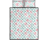 Clock time pattern blackground Quilt Bed Set