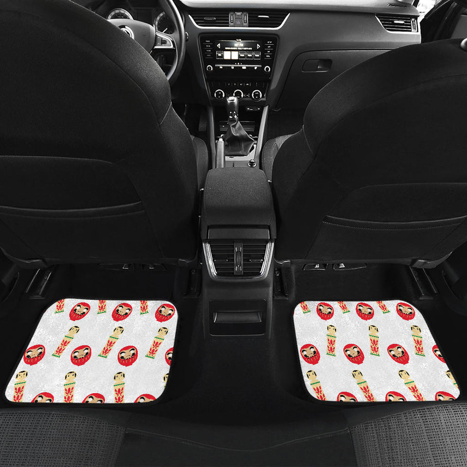 Daruma Japanese Wooden Doll Front And Back Car Mats