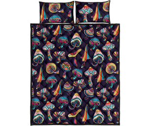 Colorful mushroom pattern Quilt Bed Set
