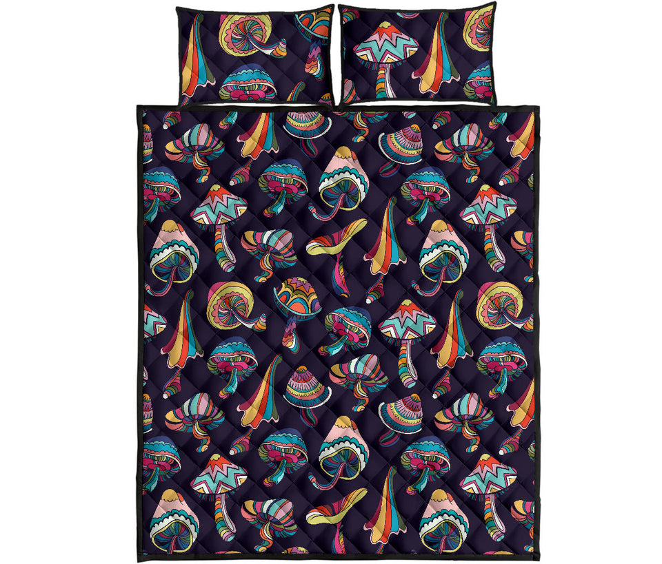 Colorful mushroom pattern Quilt Bed Set