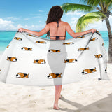Cute Beagle Dog Sleeping Pattern Sarong
