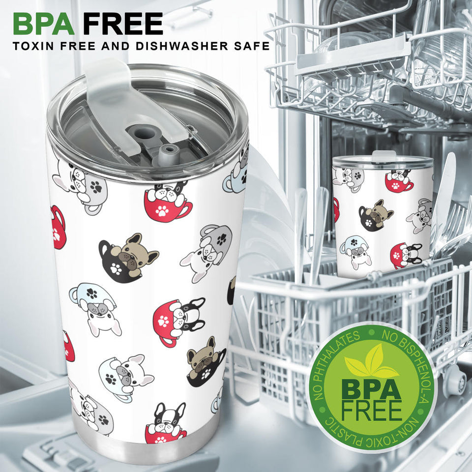 French Bulldog Cup Paw Pattern Tumbler