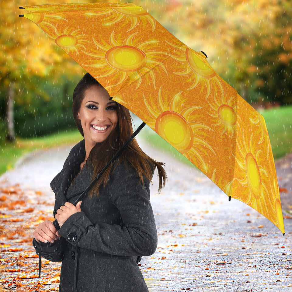 Sun Orange Background Umbrella