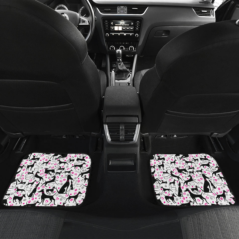 Greyhound Pattern Print Design 02 Front and Back Car Mats
