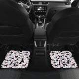 Greyhound Pattern Print Design 02 Front and Back Car Mats