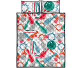 Watercolor bowling pattern Quilt Bed Set