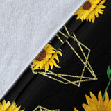 Sunflower Golden Polygonal Shapes Premium Blanket