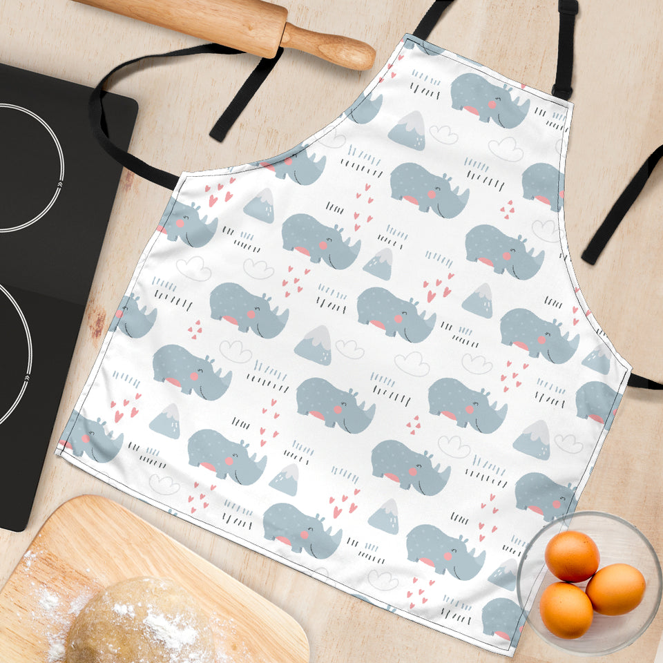 Cute Rhino Heart Pattern Adjustable Apron