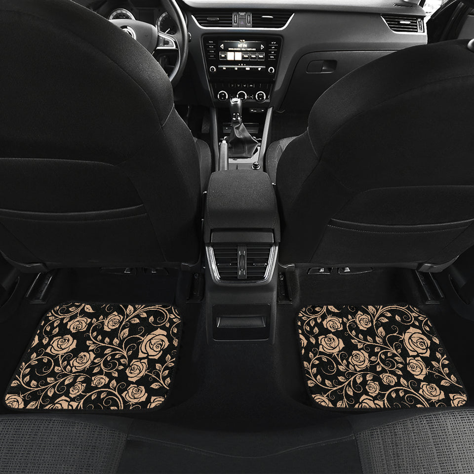 Rose Pattern Print Design 04 Front and Back Car Mats