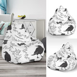 Crows Floral Wreath Rabbit Pattern Bean Bag Cover