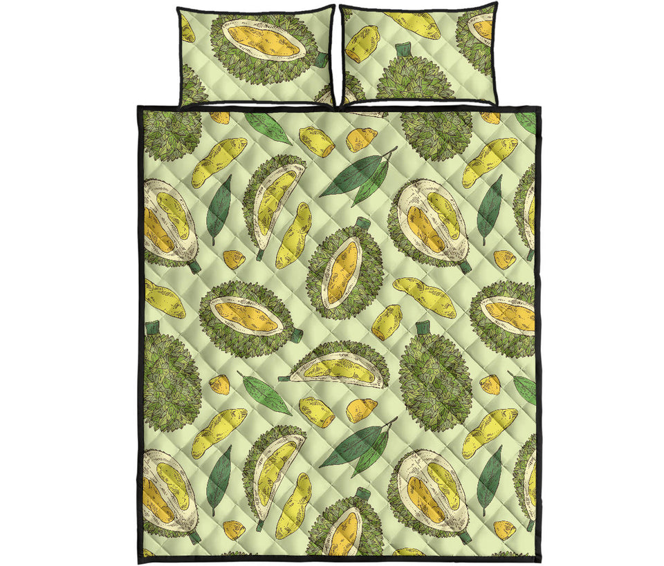 Durian leaves pattern background Quilt Bed Set