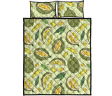 Durian leaves pattern background Quilt Bed Set