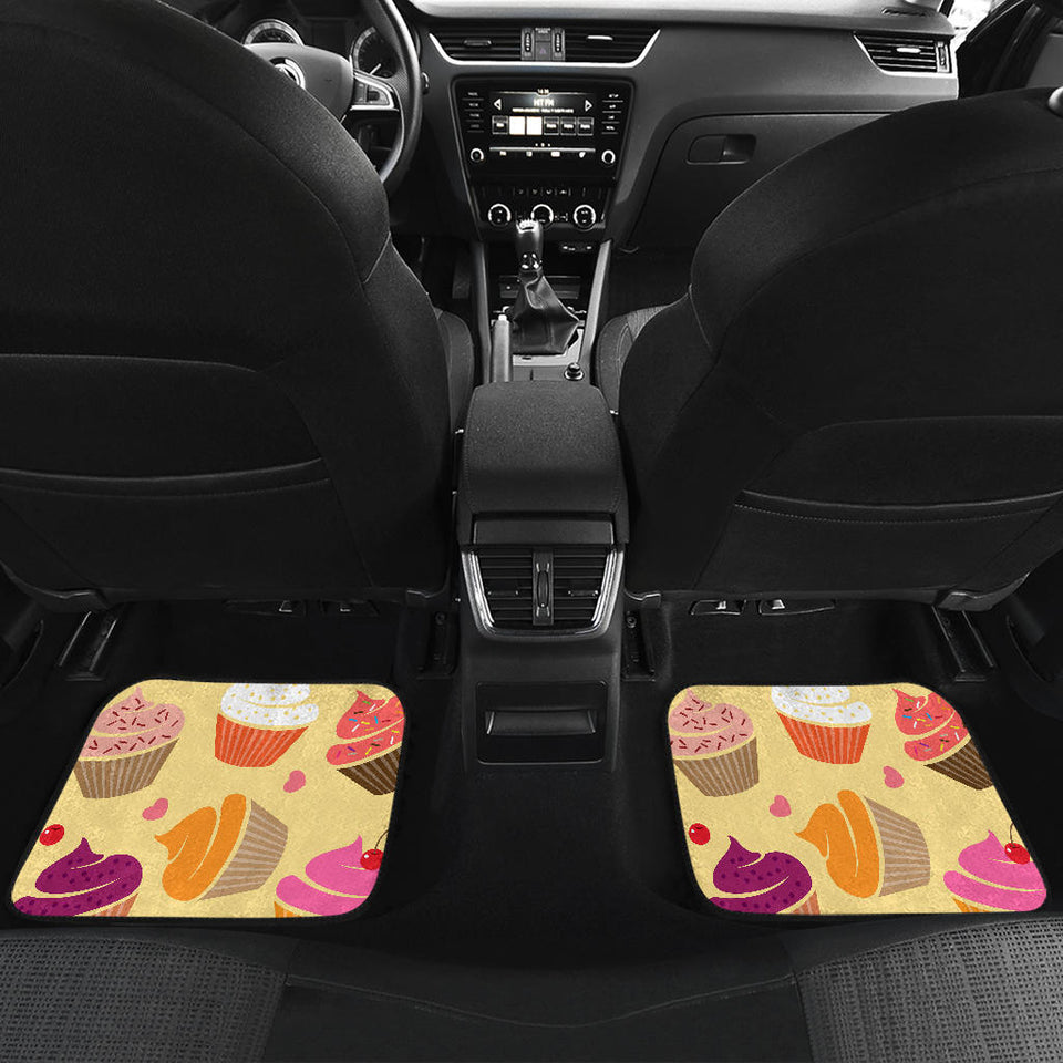 Cake Cupcake Heart Cherry Pattern Front And Back Car Mats