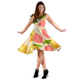 Beautiful Guava Pattern Sleeveless Midi Dress