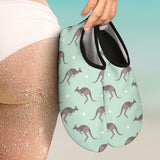 Kangaroo Pattern Background Aqua Shoes