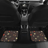 Coffee Bean Leave Pattern Front And Back Car Mats