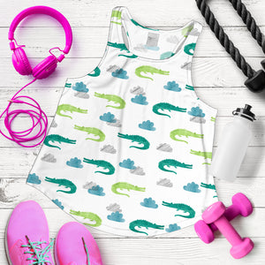 watercolor crocodile pattern Women Racerback Tank Top