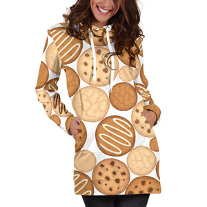 Various Cookie Pattern Women'S Hoodie Dress