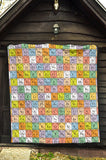 Chemistry Periodic Table Pattern Print Design 01 Premium Quilt