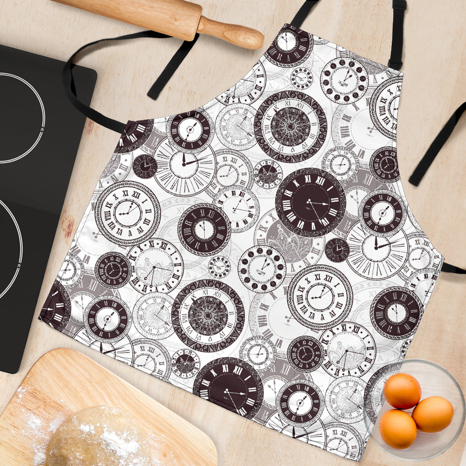 Classic Vintage Clock Pattern Adjustable Apron