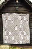 White Swan Gray Background Premium Quilt