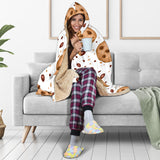 Chocolate Chip Cookie Pattern Hooded Blanket