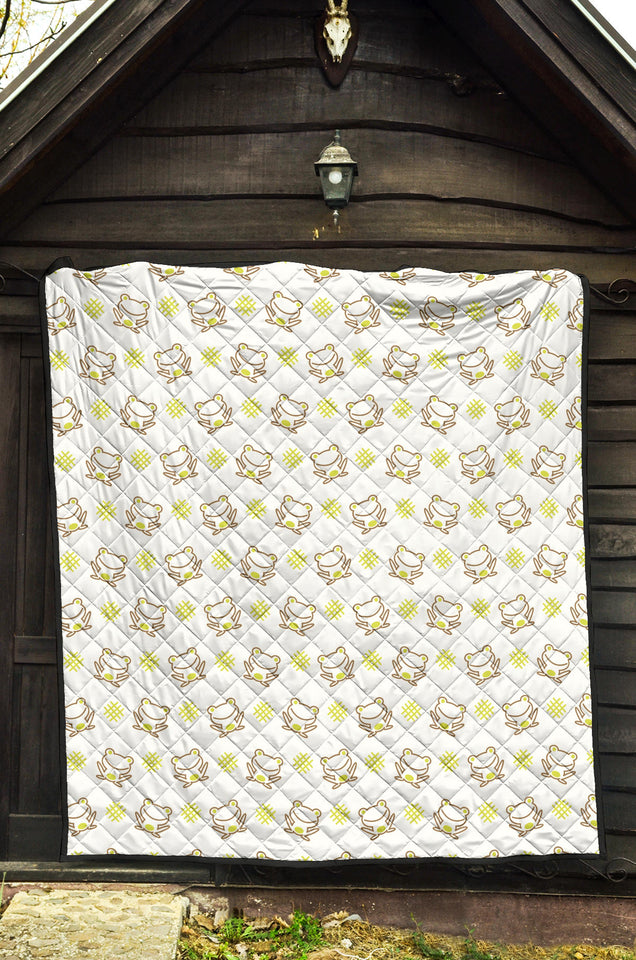 Cute Cartoon Frog Baby Pattern Premium Quilt