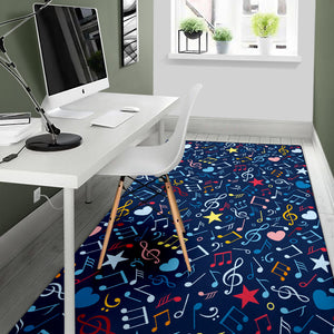Music Notes Pattern Print Design 03 Area Rug