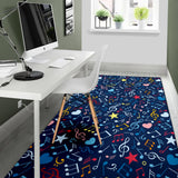 Music Notes Pattern Print Design 03 Area Rug