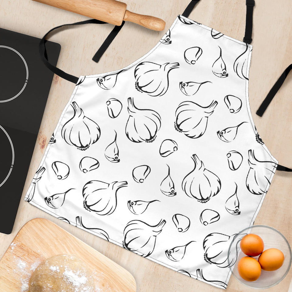 Garlic Pattern Black White Adjustable Apron