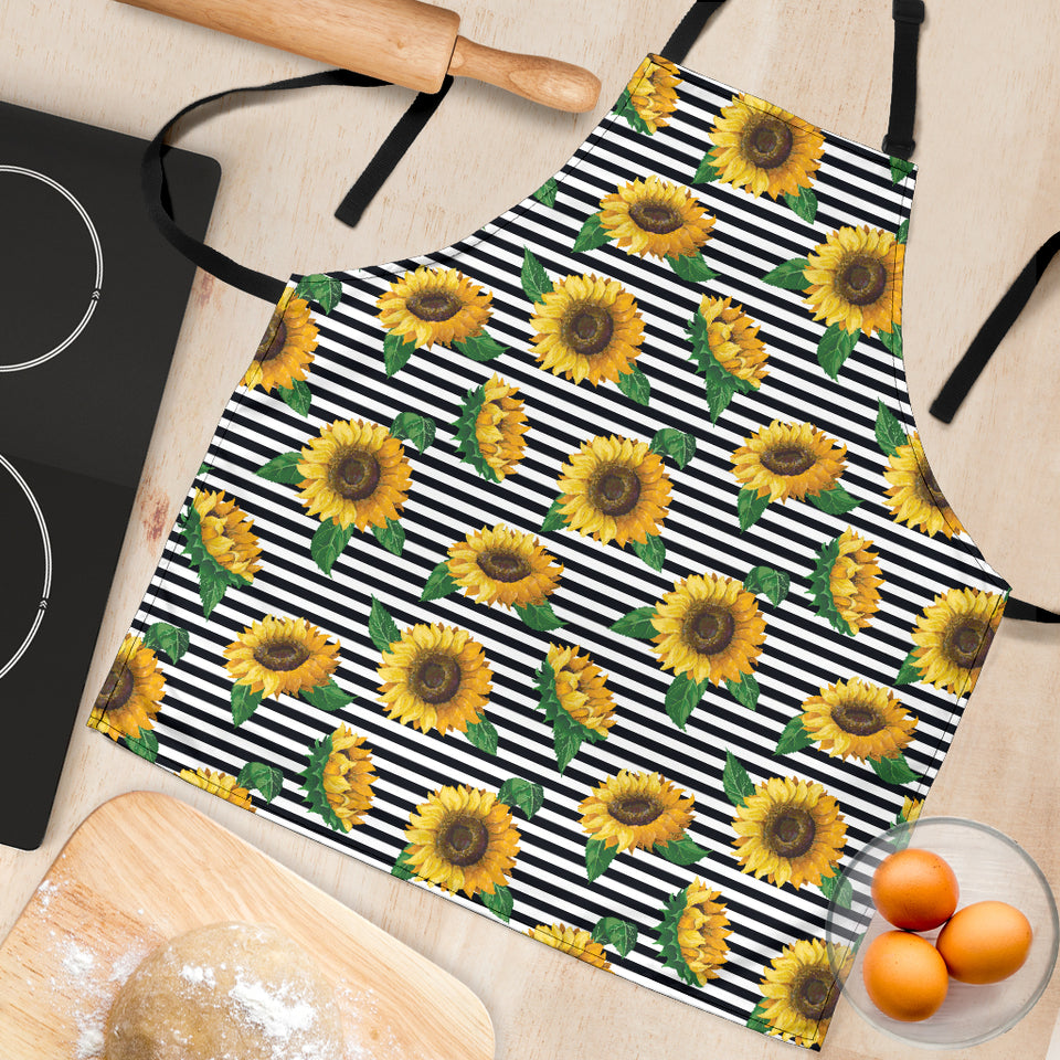 Sunflowers Ribbon Background Adjustable Apron