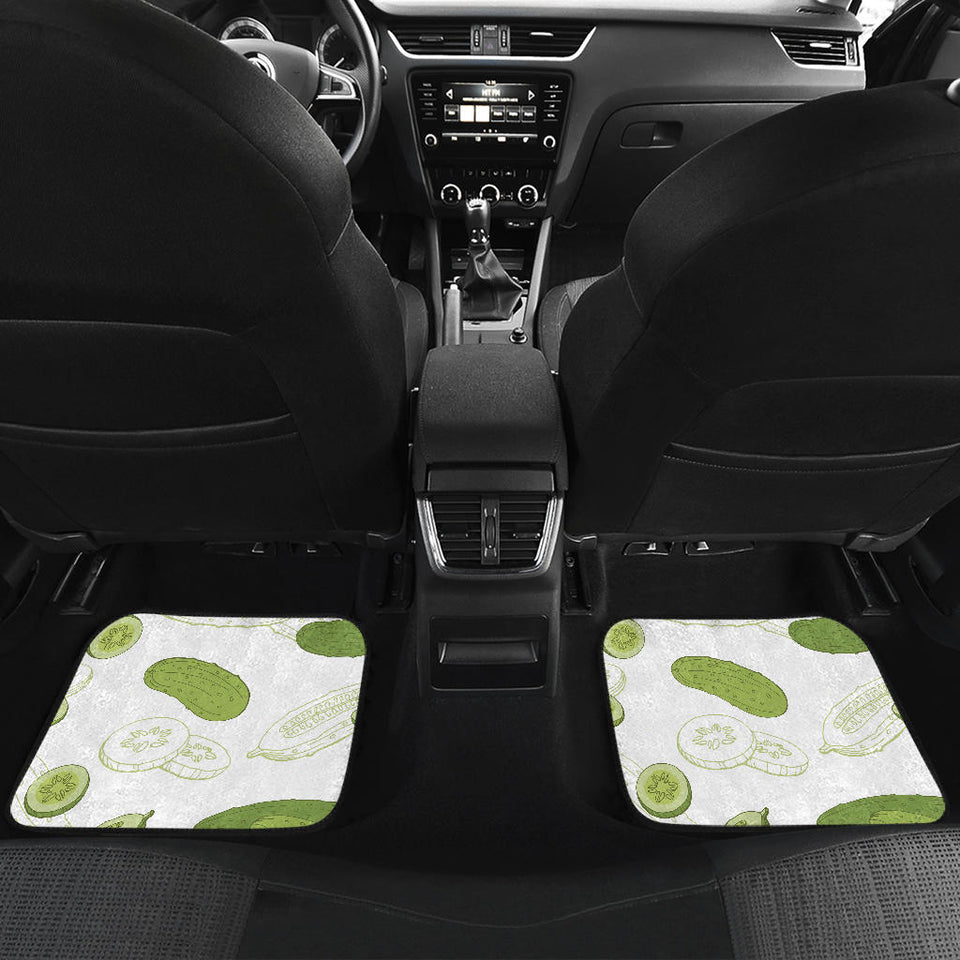 Cucumber Sketch Pattern Front And Back Car Mats