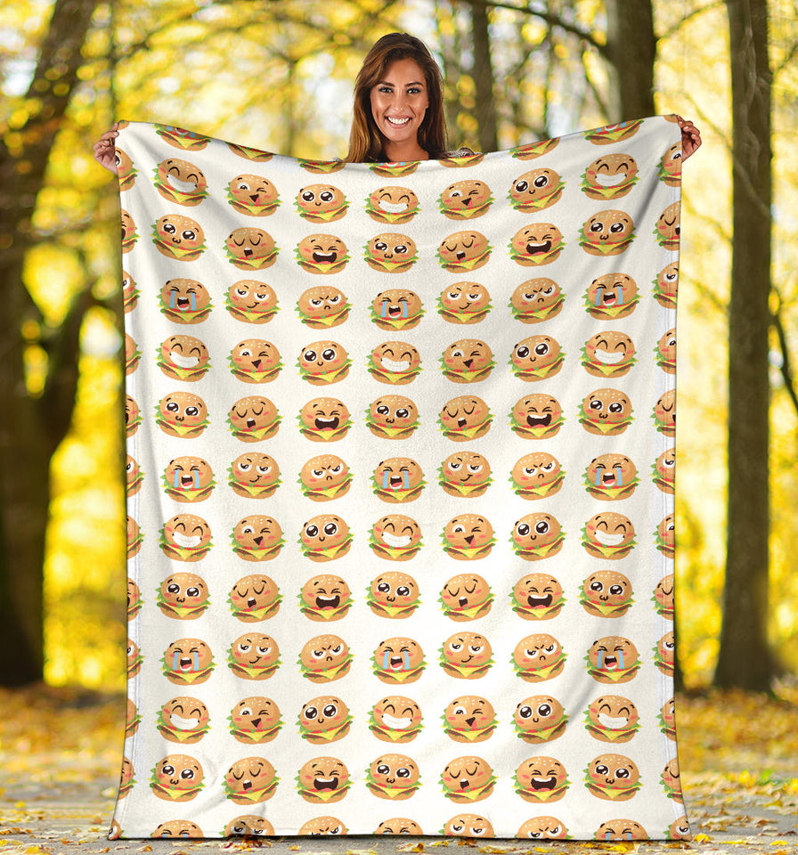 Hamburger Pattern Print Design 04 Premium Blanket