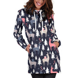 Deers Winter Christmas Pattern Women'S Hoodie Dress