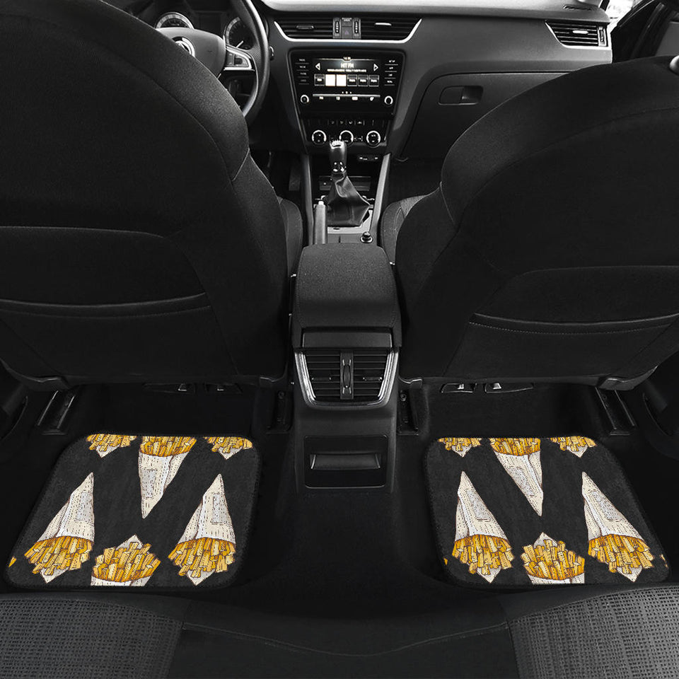 French Fries Dark Background Front And Back Car Mats