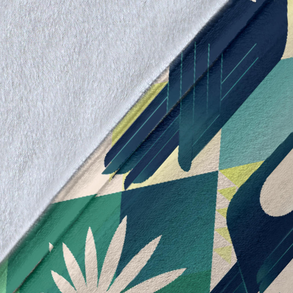 Toucan Tropical Leaves Design Pattern  Premium Blanket