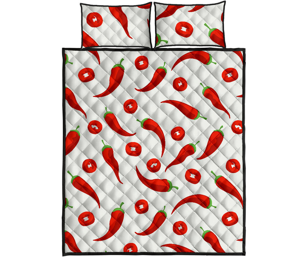 Chili pattern Quilt Bed Set