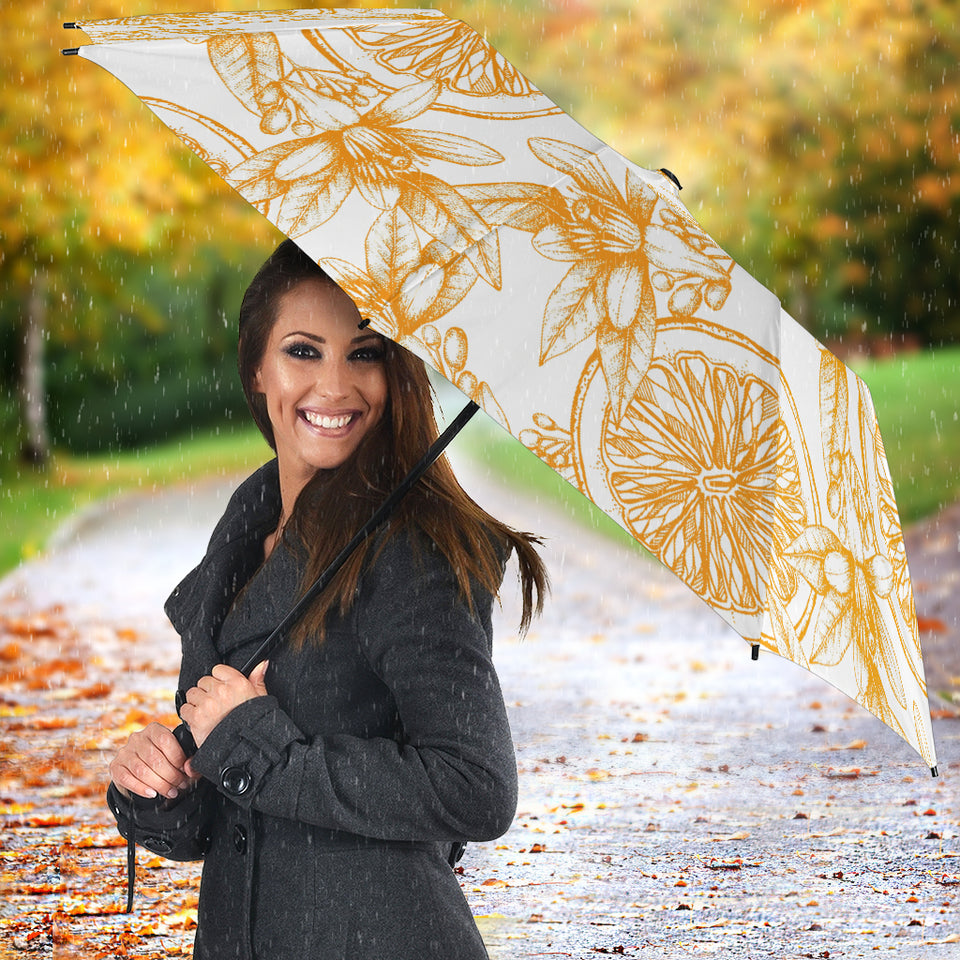 Hand Drawn Orange Fruit Pattern Umbrella