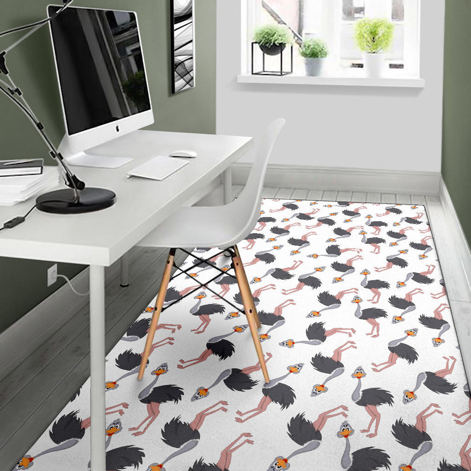 Ostrich Pattern Print Design 02 Area Rug