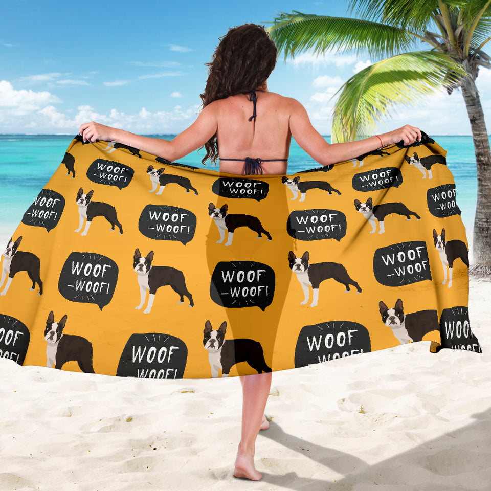 Boston Terrier Design Pattern Sarong