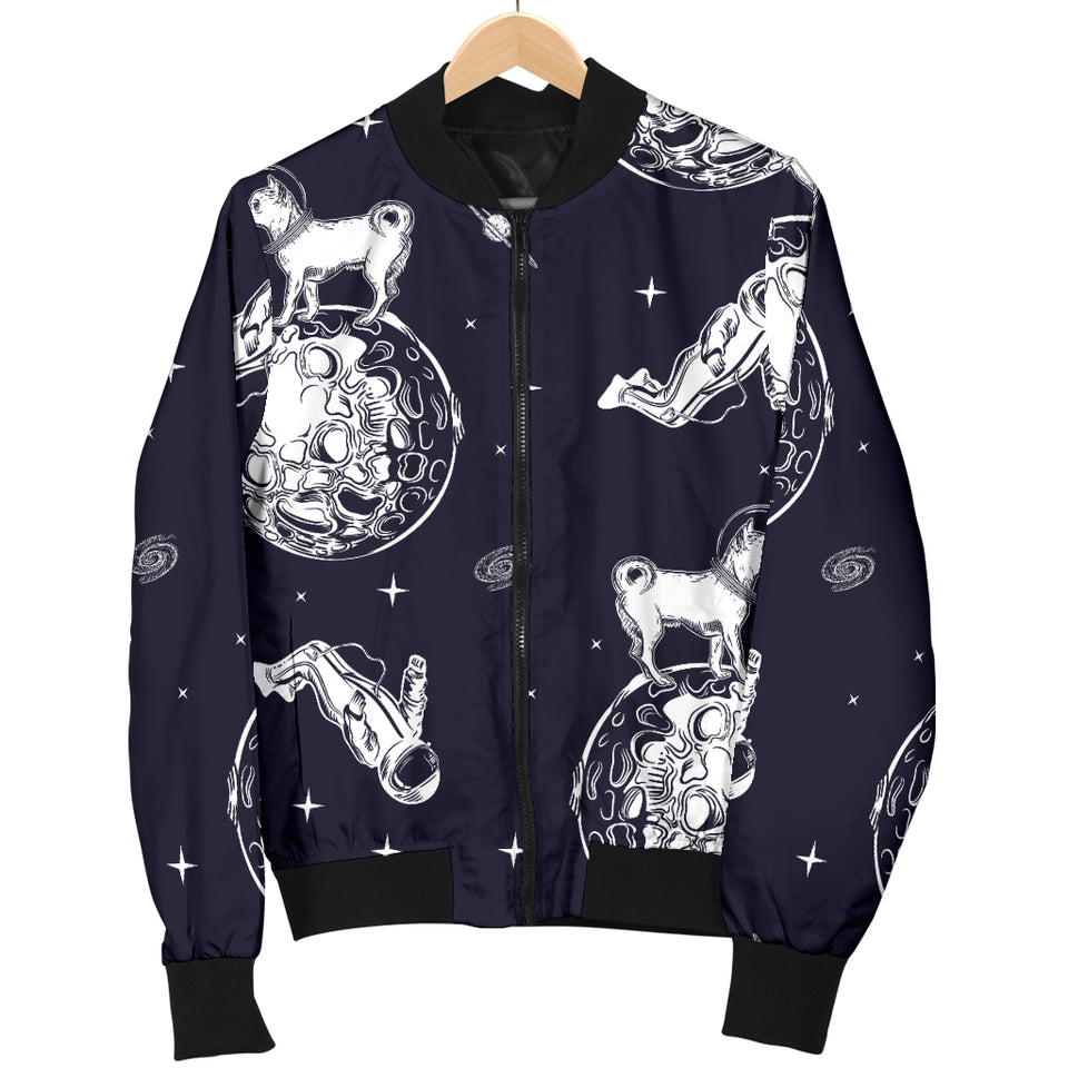 Chihuahua Space Helmet Astronaut Pattern Women'S Bomber Jacket