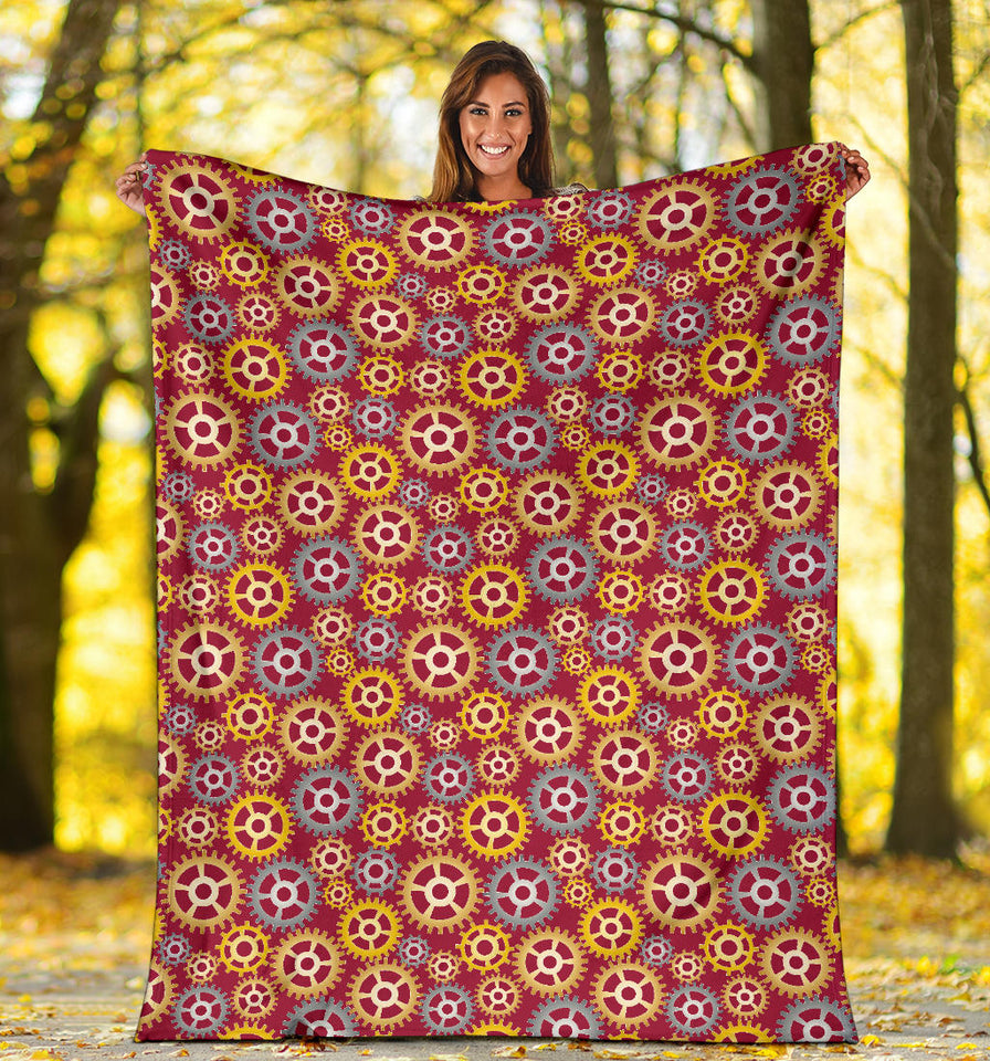 Gear Pattern Print Design 04 Premium Blanket